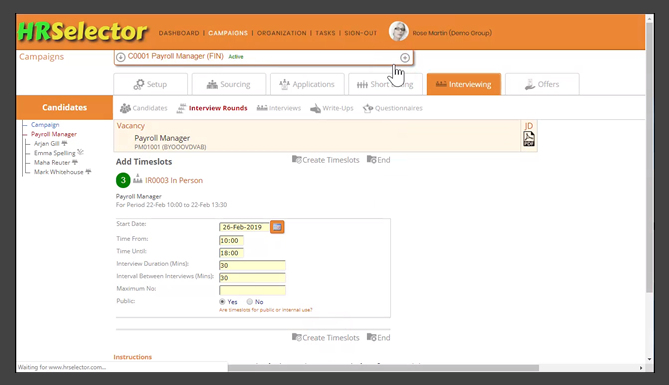 Changing Confirmed Interviews