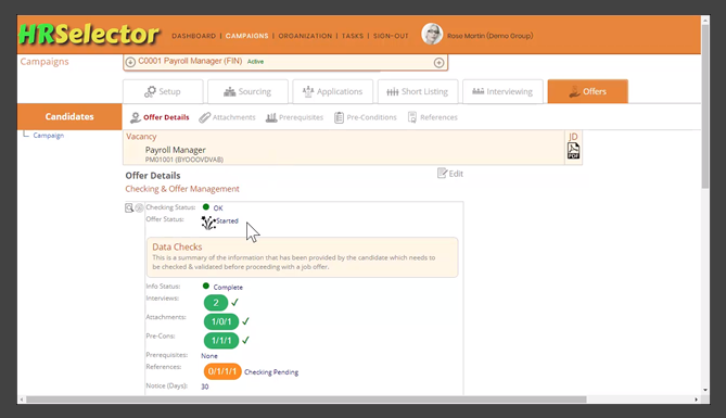 Offers Confirm Start